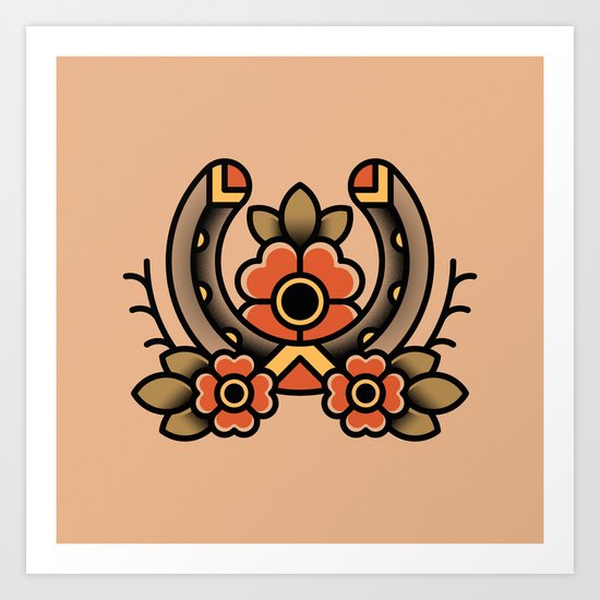 Horseshoe Tattoo Art Print