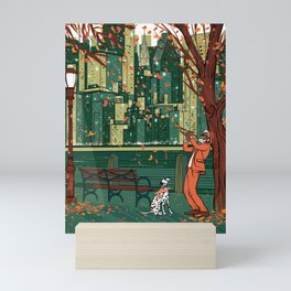 Manhattan New York City Travel Print with Dalmatian Mini Art Print