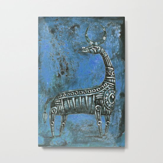 Antelope in Blue Metal Print