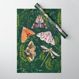 Moths and dragonfly Wrapping Paper