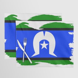 Torres Strait Islander Flag Border Grunge Placemat