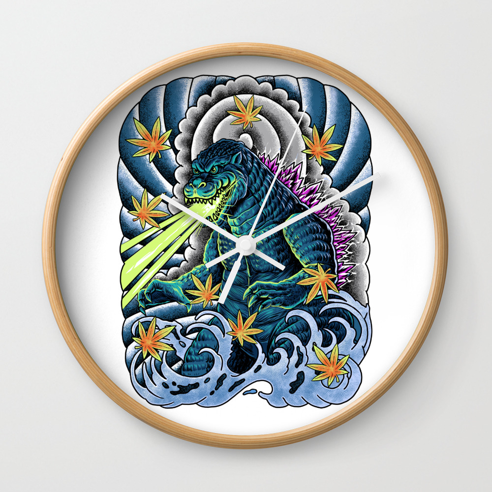 king of monster japanese tattoo Wall Clock by polkadothero | Society6