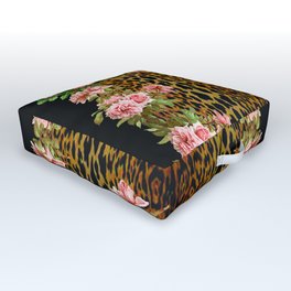 Rose around the Leopard Outdoor Floor Cushion