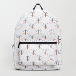 AB039-5 Cute Bugs Pattern Backpack | Drawing, Stickinsect, Creepy, Colorful, Bed Bugs, Modern, Homeandgarden, Pattern, Blue, Insects 