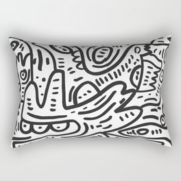 Graffiti Black and White Monsters are waiting for Halloween Rectangular Pillow
