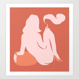 Feminine Art Print | Pose, Sexy, Body, Pleasure, Lady, Digital, Drawing, Contemporary, Passion, Feminine 