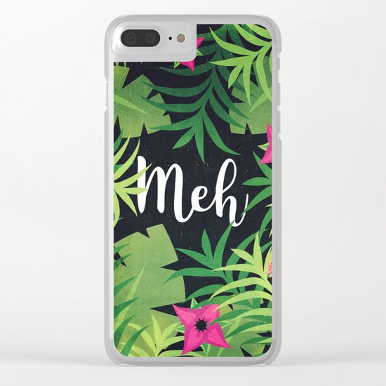 Meh Jungle Print Clear iPhone Case