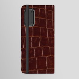 Textured Crocodile Leather Android Wallet Case