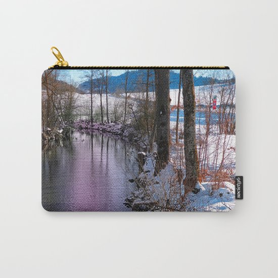 Quiet river in winter time Carry-All Pouch