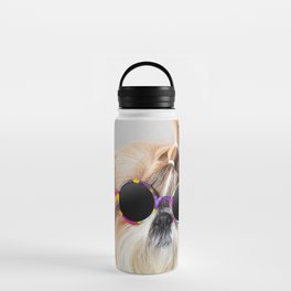 Cool Shih Tzu dog with sunglasses Water Bottle
