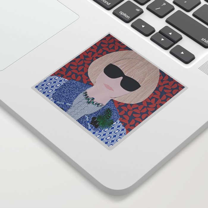 Anna Wintour printed reproduction of an original papercraft illustration Sticker