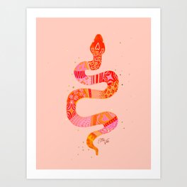 EttaVee Snake Pink Art Print