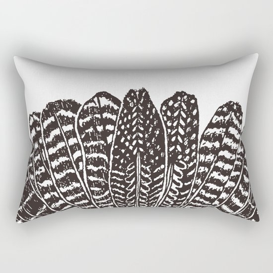 TRIBAL FEATHERS - BLACK Rectangular Pillow