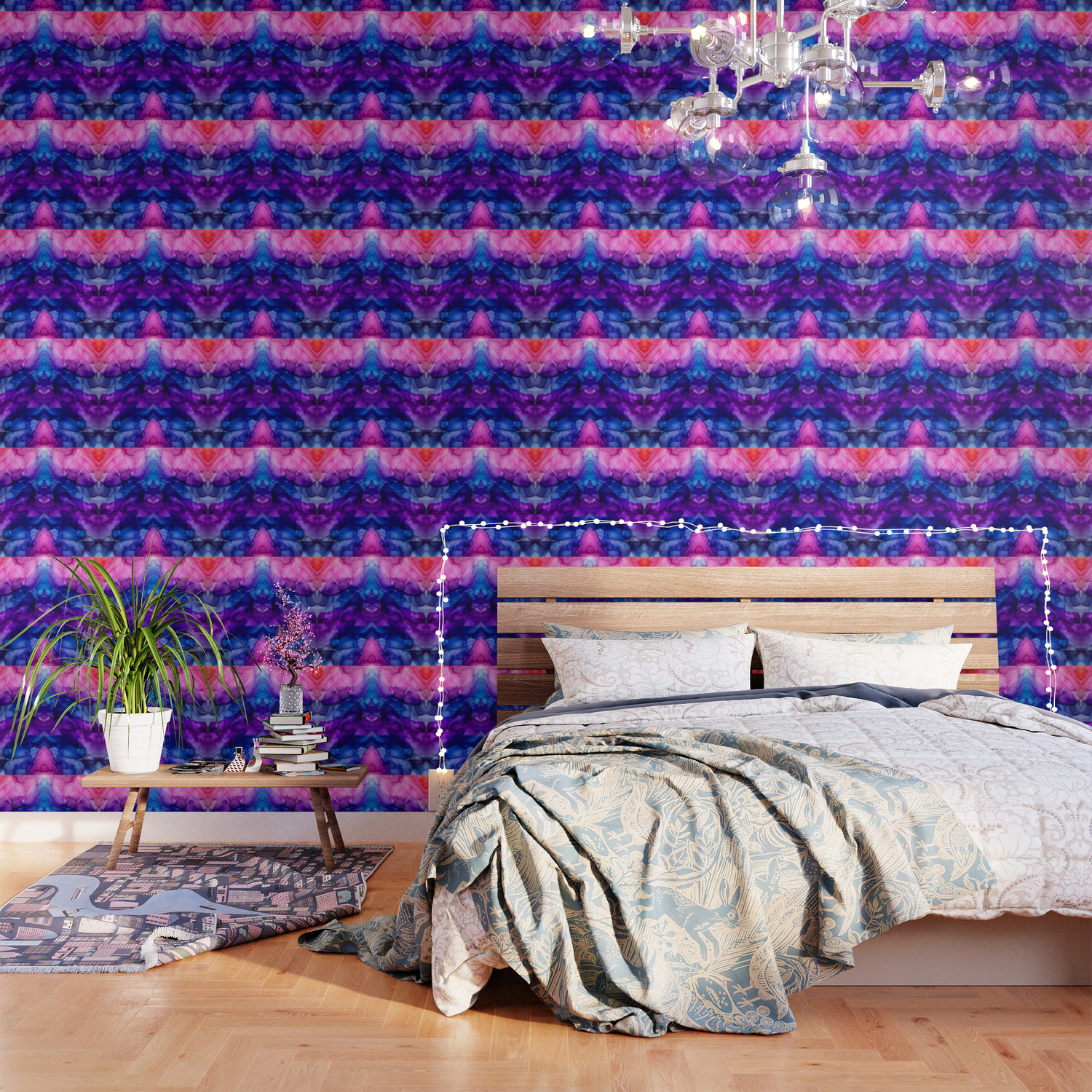 Abstract Rainbow Tie Dye Reflection Wallpaper By Elizabethschulz