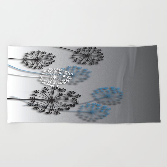Mysterious Flowers Beach Towel