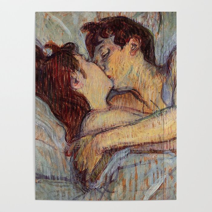 IN BED, THE KISS - HENRI DE TOULOUSE LAUTREC Poster