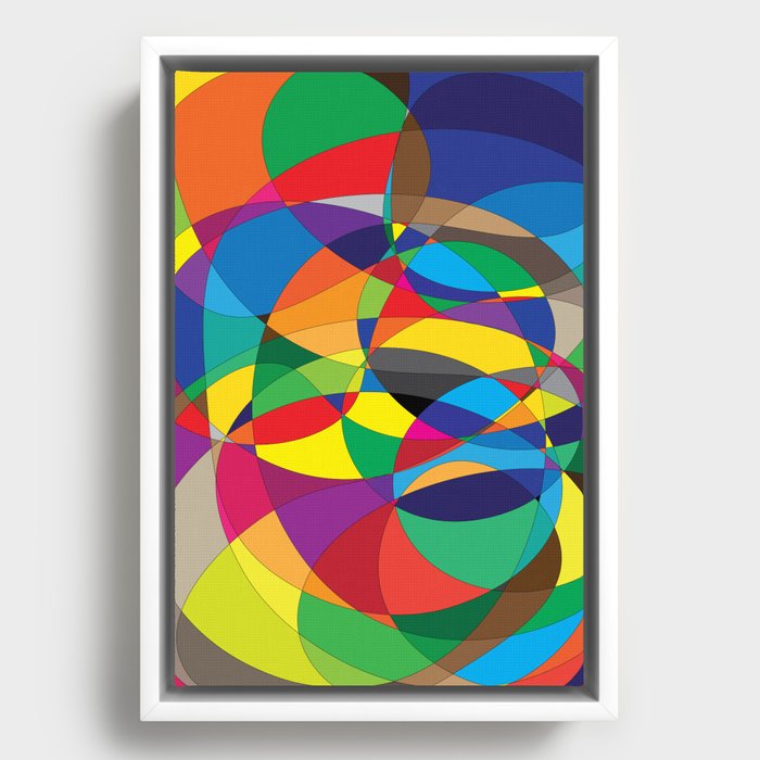 Hyper Color Wheels Framed Canvas