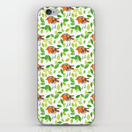 Robin Watercolor Green Leaves iPhone Skin