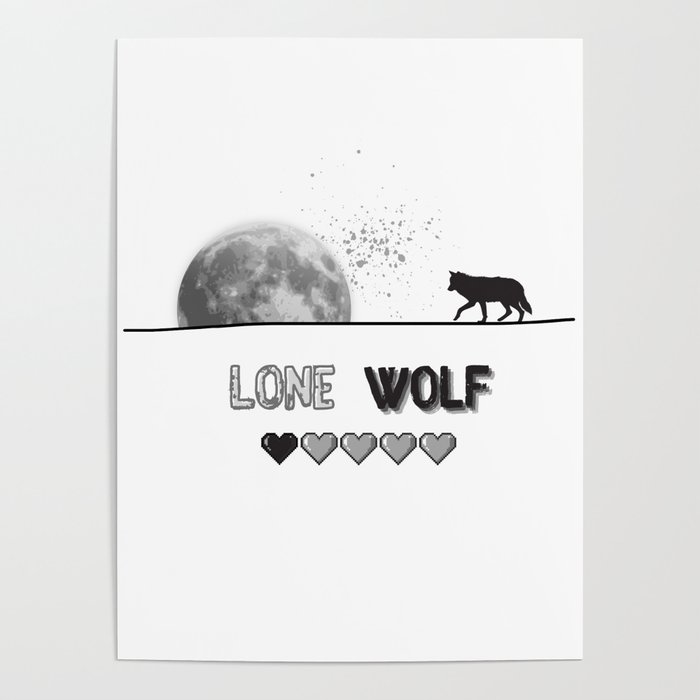 Lone Wolf | Lonely Wolf 1 Heart Poster