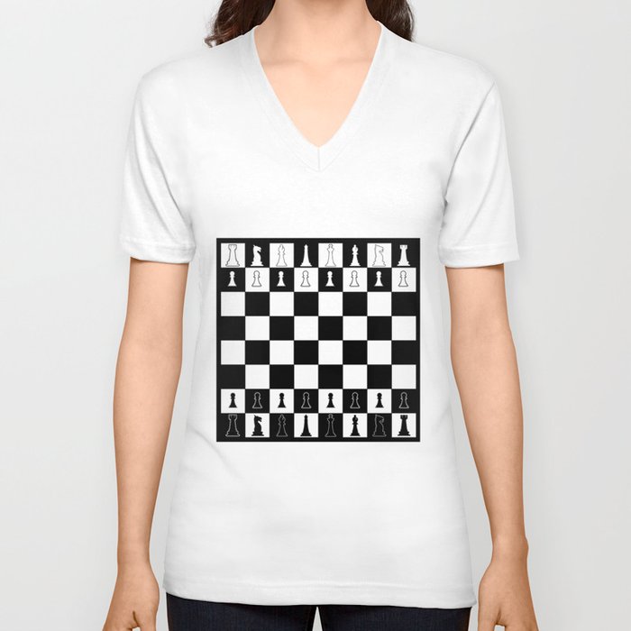 det sidste bagværk God følelse Chess Board Layout V Neck T Shirt by HomeStead Digital | Society6