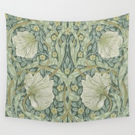 William Morris Vintage Pimpernel Privet Slate Mint Green Wall Tapestry