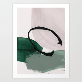 minimalist painting 01 Kunstdrucke | Acrylic, Drawing, Minimal, Black, Contemporary, Emerald, Pink, Abstract, Painting, Brushstrokes 