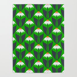 Mod daisy pattern Poster