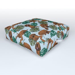 Tropical Redbone Coonhound Outdoor Floor Cushion