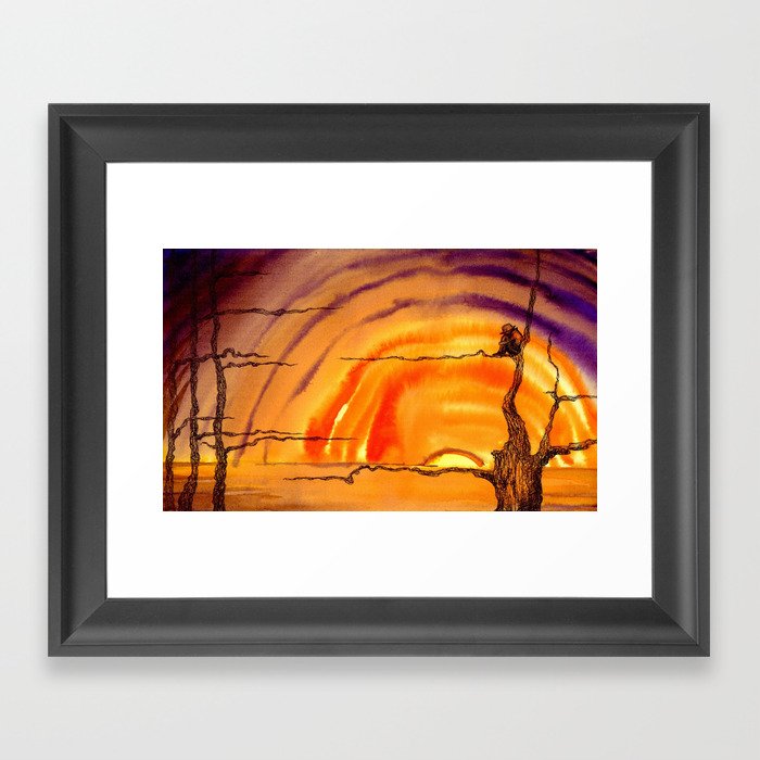 Sunset illustration Framed Art Print