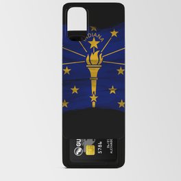 Indiana state flag brush stroke, Indiana flag background Android Card Case