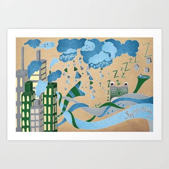 It's Raining its pouring Art Print