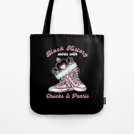 Black History Month Chucks And Pearls Tote Bag