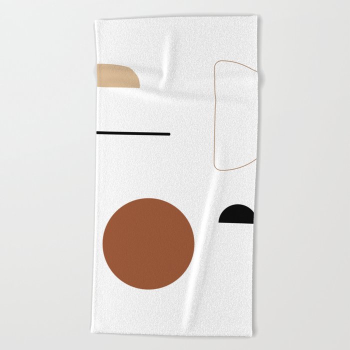 Funky Shapes Print Composition 16, Modern Art V1 Beach Towel