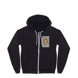 African Lion Leo damask, the big cats, neutral colors Zip Hoodie