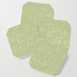 Sage Green Boobies Drawing Coaster