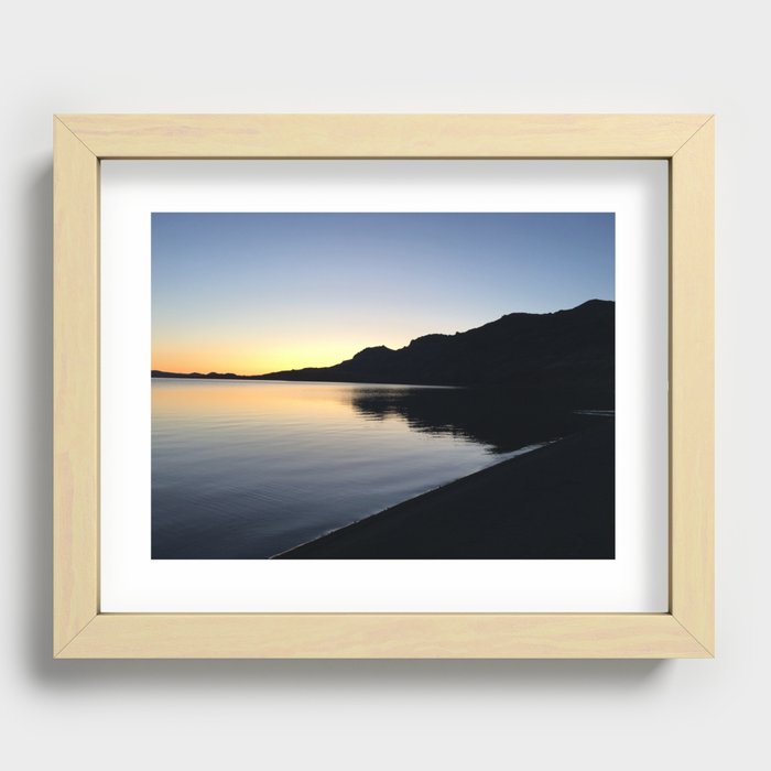 Icelandic Lake at Sunset Recessed Framed Print