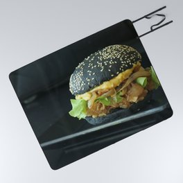 Impressive Sensational Black Sandwich Burger Appetizing UHD Picnic Blanket