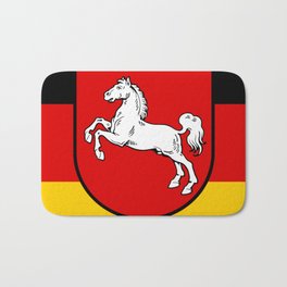 Flag of Niedersachsen (Lower Saxony) Bath Mat | Aller, Sachsen, Elba, Alemania, Northsea, Deutschland, Bajasajonia, Hanovre, German, Deutsch 