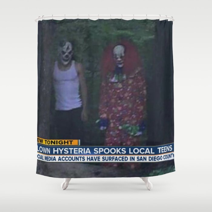 Clown Hysteria Spooks Local Teens Shower Curtain By Launch365