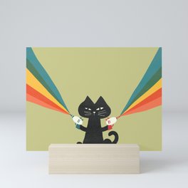 Ray gun cat Mini Art Print