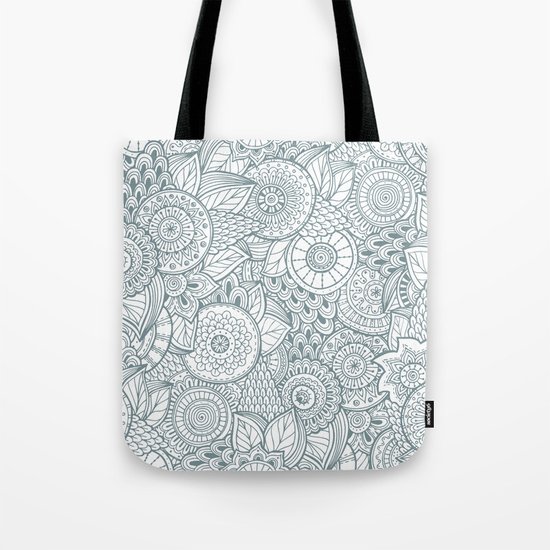 Abstract Floral Pattern Tote Bag