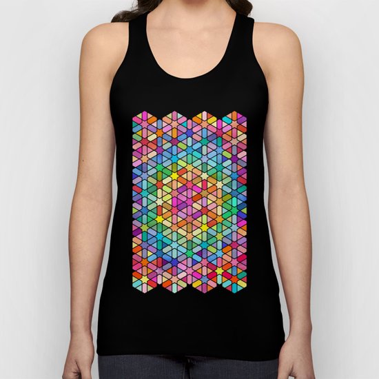 Rainbow Honeycomb with Stars Unisex Tank Top