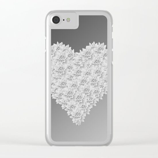 White heart Clear iPhone Case