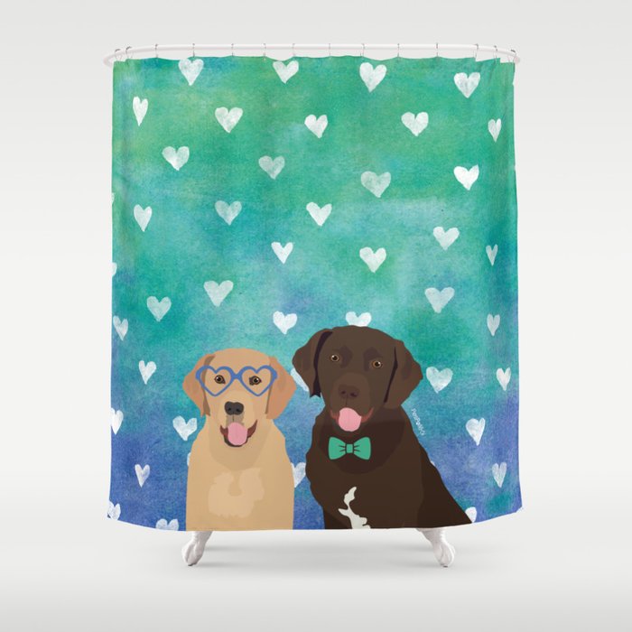 Labrador Retrievers Watercolor Shower Curtain