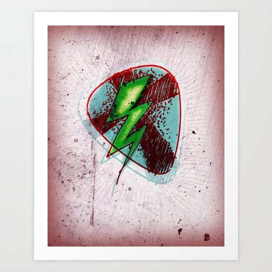 LIGHTNING GUITAR PICK Art Print