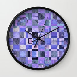 Pantone Periwinkle Distressed Checkerboard Wall Clock