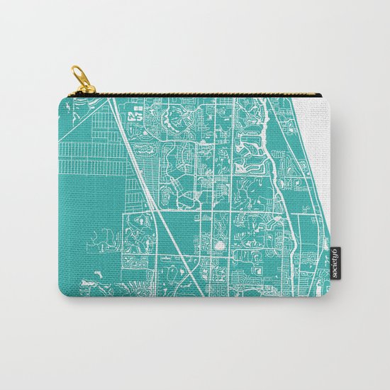 Jupiter FL map turquoise Carry-All Pouch