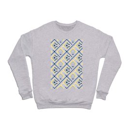 Seamless geometric vintage pattern in shades of blue and yellow in mosaic style. Decorative multicolour pattern Crewneck Sweatshirt