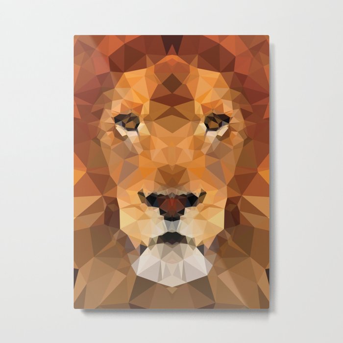 Lion Geo Metal Print