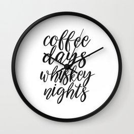 FUNNY BAR DECOR, Coffee Days Whiskey Nights,Coffee Sign,Bar Decor,Cute Home Decor,Kitchen Decor,Drin Wall Clock